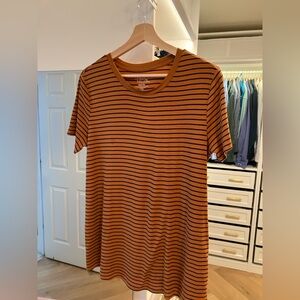 Time and Tru Maternity Top in Orange and Navy Blue